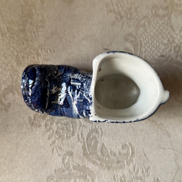 Old Foley James Kent Staffordshire England Delft blue porcelain shoe, boot 1950s - Picture 6 of 10